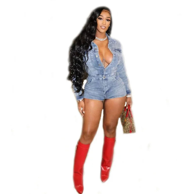 KY Ladies Womens Acid Wash Skinny Jeans Low Waist Denim Shorts Denim Jacket Above Knee Length Casual Style Solid Pattern One Set