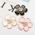 30x30mm Enamel Flatback Phone Case Garment Bag Decoration DIY Jewelry Finding Accessories Alloy Five Petal Flower Charms Pendant
