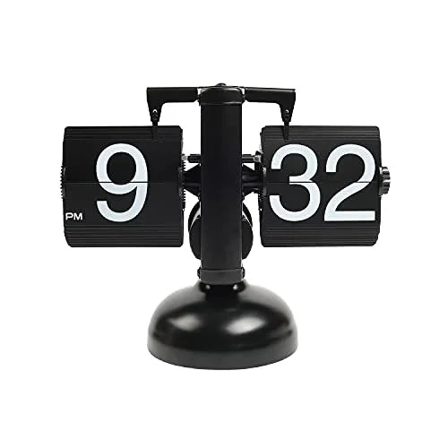 Retro Flip Alarm Desk Clock Retro Page Turning Calendars Needle Display Resin Material Living Room
