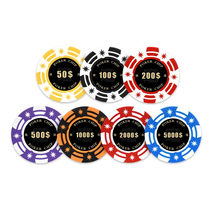 YH Casino Game Clay Material Poker Chip Set with Custom Design RFID Digital Printing