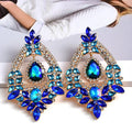 Fashion Colorful Crystal Zircon Big Bohemian Diamond Dangle Exaggerated Drop Earrings for Women