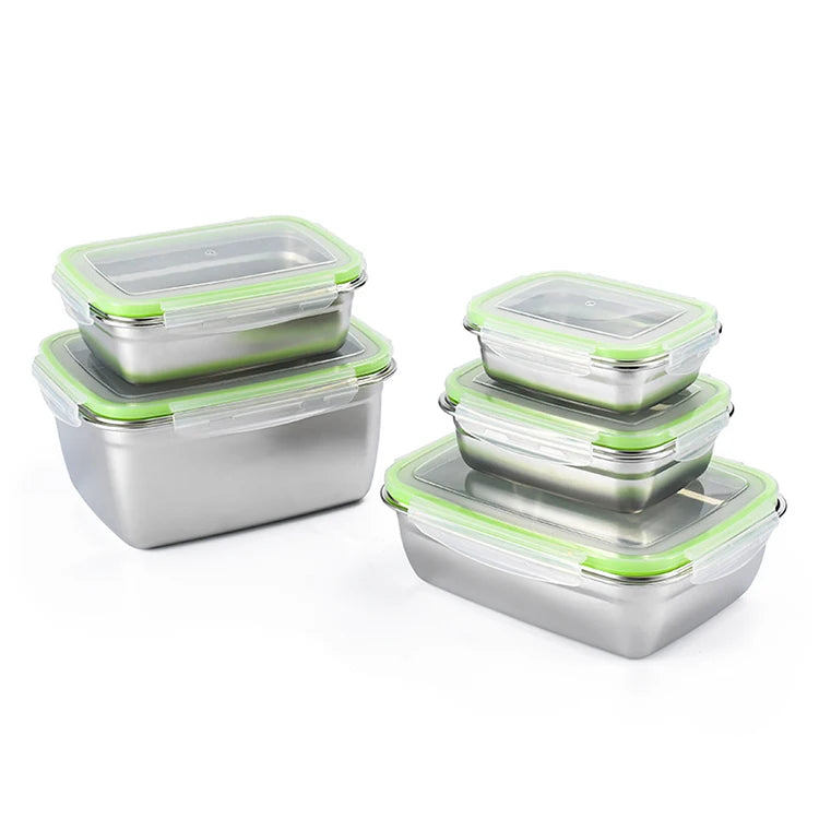 Top Selling 550ML /850ML/1800ML Stainless Steel 304 Bento Lunch Box Food Storage Sandwich Container with Lid