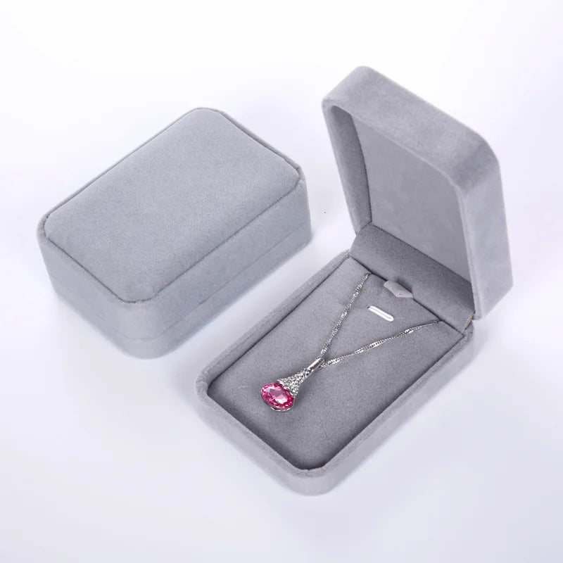 FanYue  2023 Fashion High End Large Velvet Jewelry Box Jewelry Pendant Box Necklace Packaging Box Velvet Wholesale