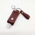 Factory Customized Desgin Travel Liquid Hand Sanitizing Bottle Keychain Logo Sublimation Leather Hand Sanitizer Holder Keychain