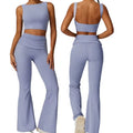 GZZC-TZ8516 High Quality Ladies Tow Piece Solid Color Yogasuit Breathable Quick Dry Sportswear Fitness Gymwear