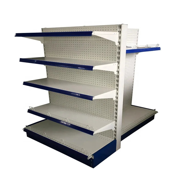 Hot Sell Supermarket Rack Light Duty Metallic Gondola Shelves Powder Coated Finish 5-Layer Customizable Colors