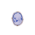 Heizun Original Retro Design S925 Silver Jewelry Wholesaler Victoria Style Blue Large Agate Cameo Carving Pendant Brooch