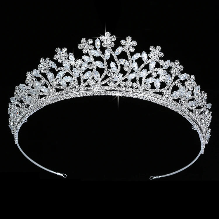 Echsio Tiaras and Crown Luxury Elegant Women Wedding Bridal Hair Accessories Fashion Party Gift Cubic Zircon BC5549
