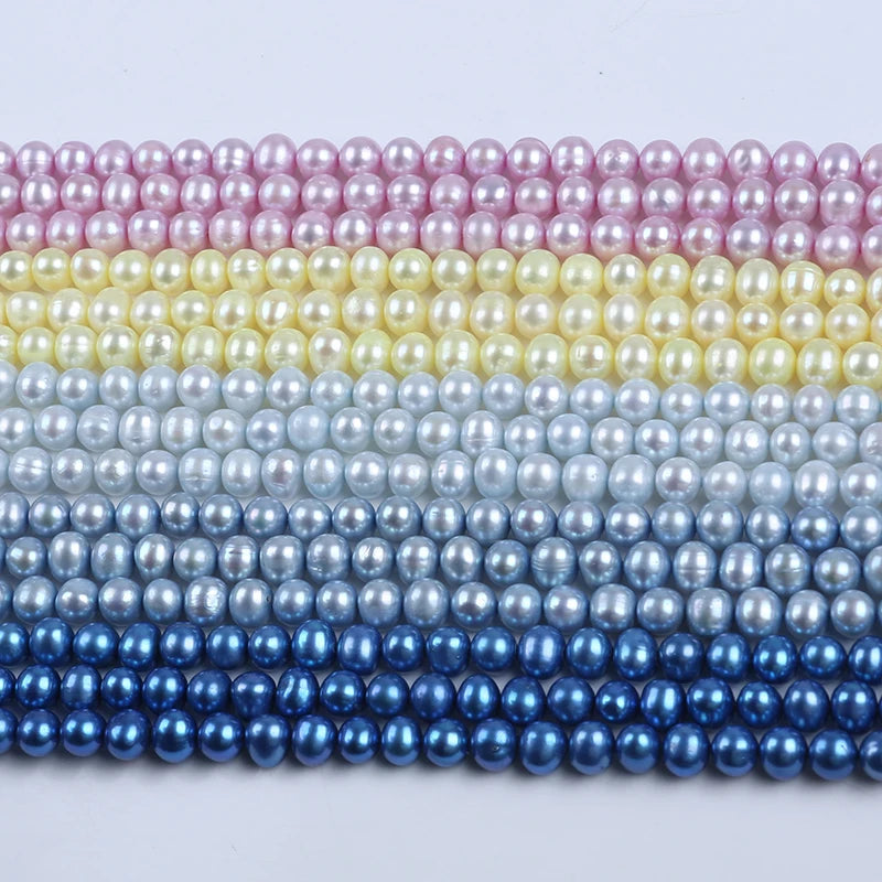 Zhuji Wholesale Natural 7-8mm Potato Shape  Freshwater Pearl Strands
