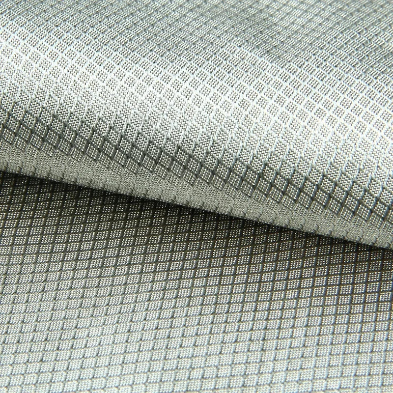 Diamond RFID Blocking Emf Shielding Conductive Fabric with Silicone Coating for Anti Theft Pocket