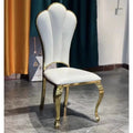 BST Stainless Steel Dining Chairs Gold-Plated Hotel Banquet Chairs Stackable Wedding and Club Upholstered Chairs
