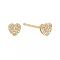LOZRUNVE 925 Silver Sweet Full Pave Diamond Heart Cute Stud Earring Jewelry 14k Gold