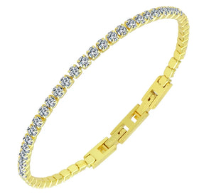 3mm 4mm 5mm Waterproof Stainless Steel Iced Out Cubic Zirconia Tennis Bracelet TrendyJewelry for Women