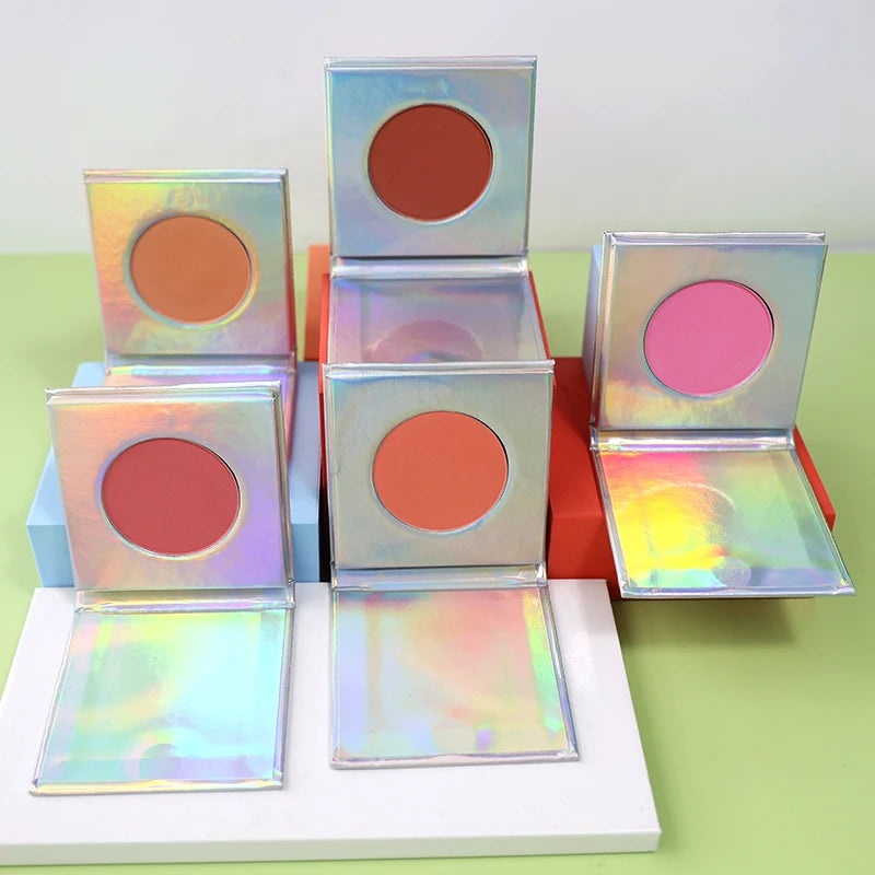 No logo Makeup Pressed Single Blush Palette Your Own Brand Blusher 5 Colors Private Label Blush Palette