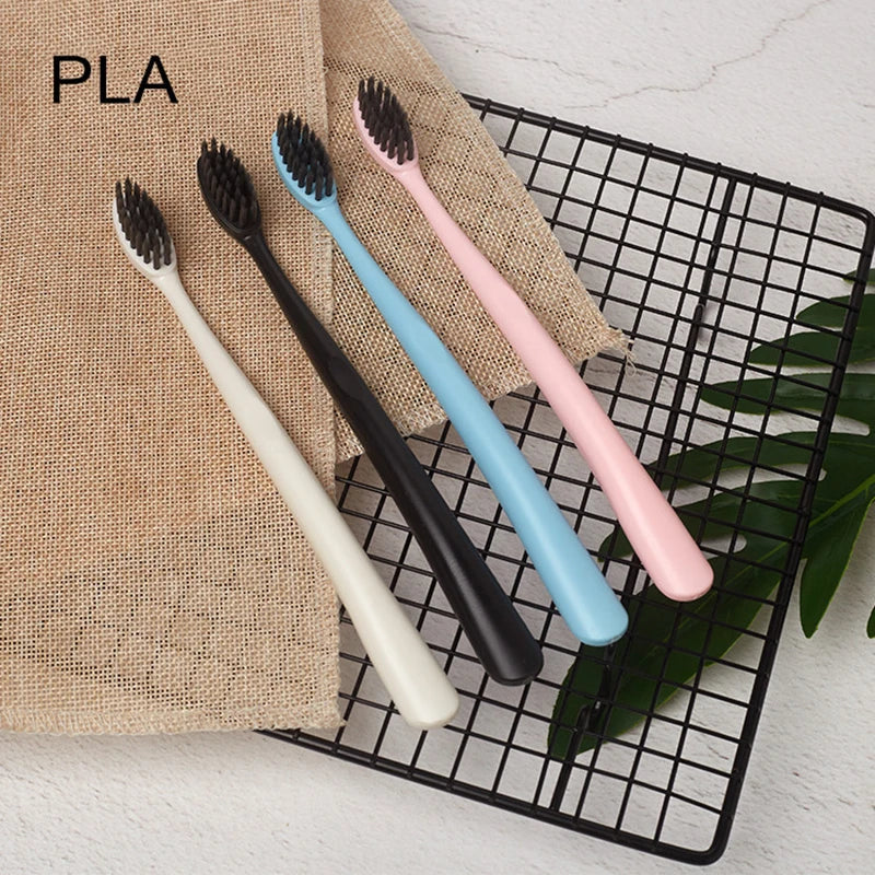 LULA Beauty Eco-Friendly Biodegradable PLA Charcoal Bristle Adult Soft Toothbrush Free Sample Home Travel