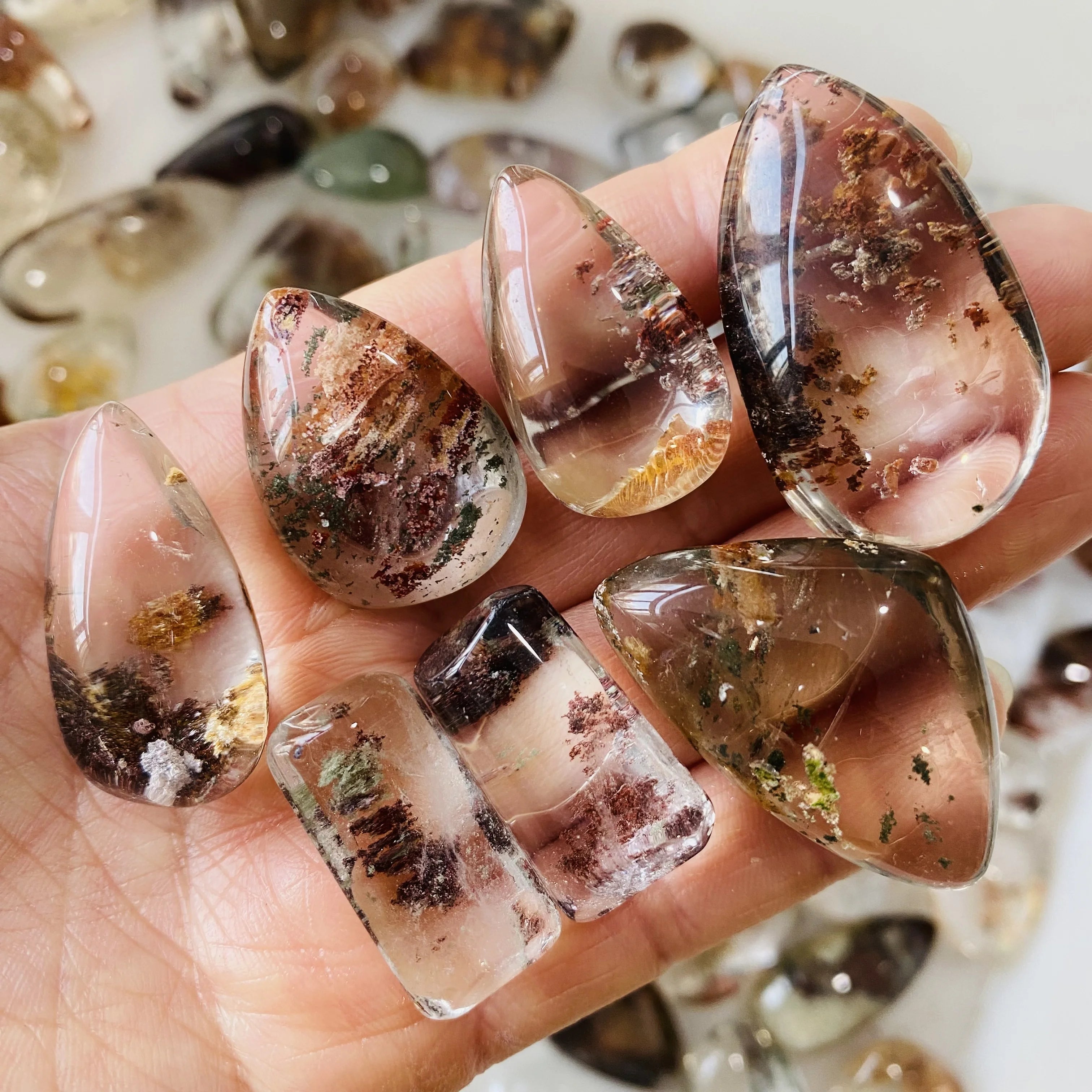 Wholesale Natural Healing Stone Garden Quartz Pendant Green Phantom Ghost Drop Pendants