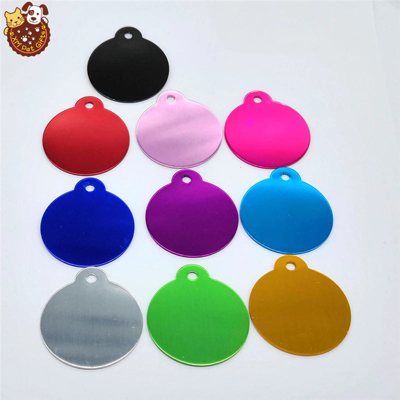 Anodized Aluminum Customized Metal Round Blank Pet Dog ID Tags