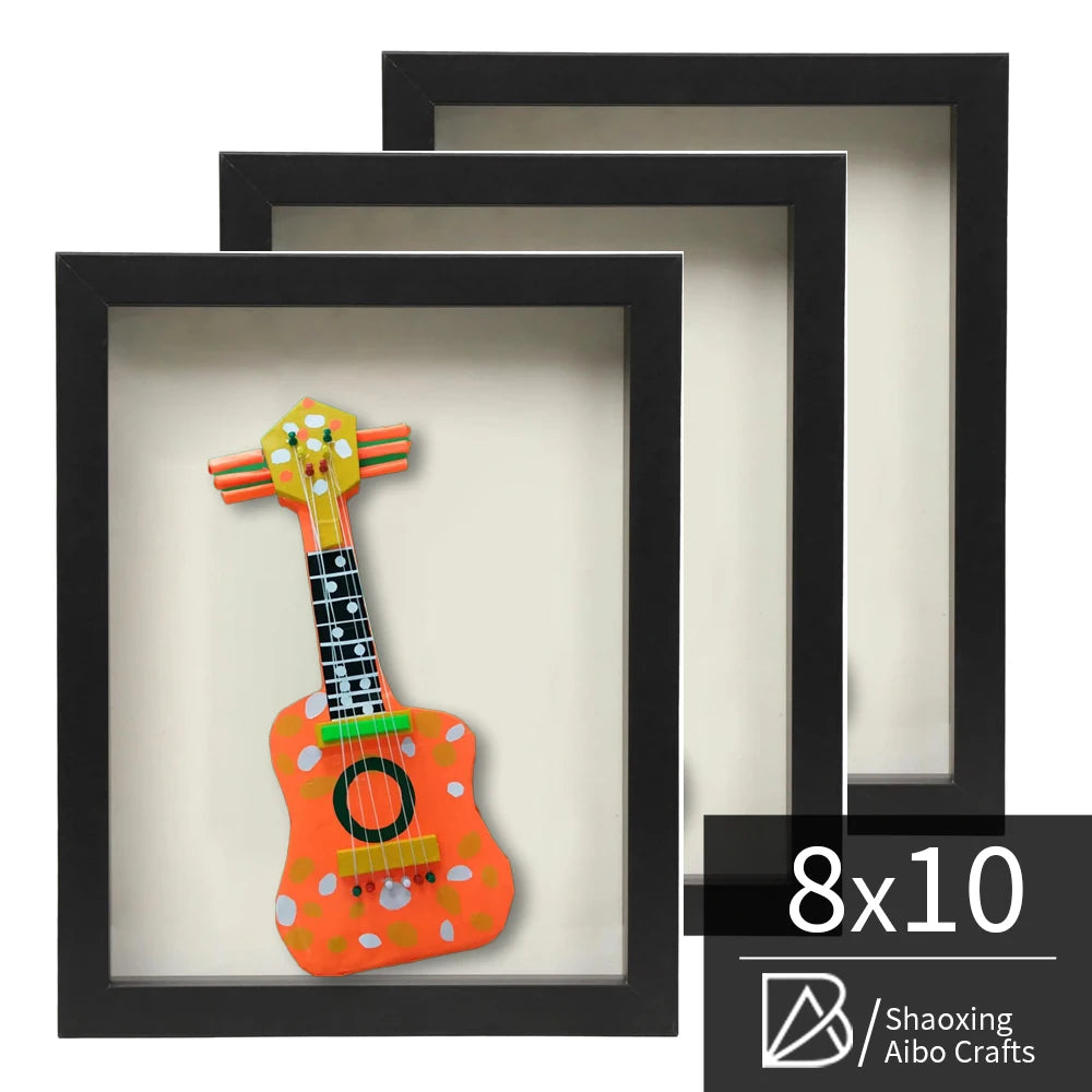 Wholesale Wooden 3D Shadow Box Picture Frame 4x6 5x7 8x10 A4 Sizes Souvenir Medal Photo Display Case for DIY Projects