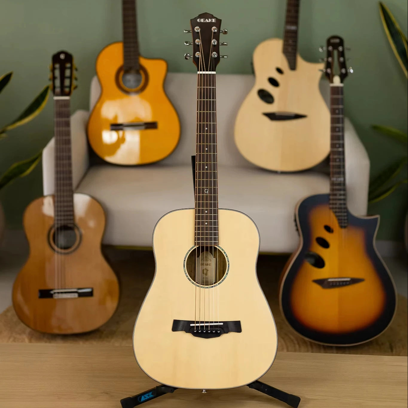 Geake G-34A Acoustic Guitar High Quality 34-Inch Student Guitar Spruce Body Mahogany Rosewood Sides Matt Wholesale