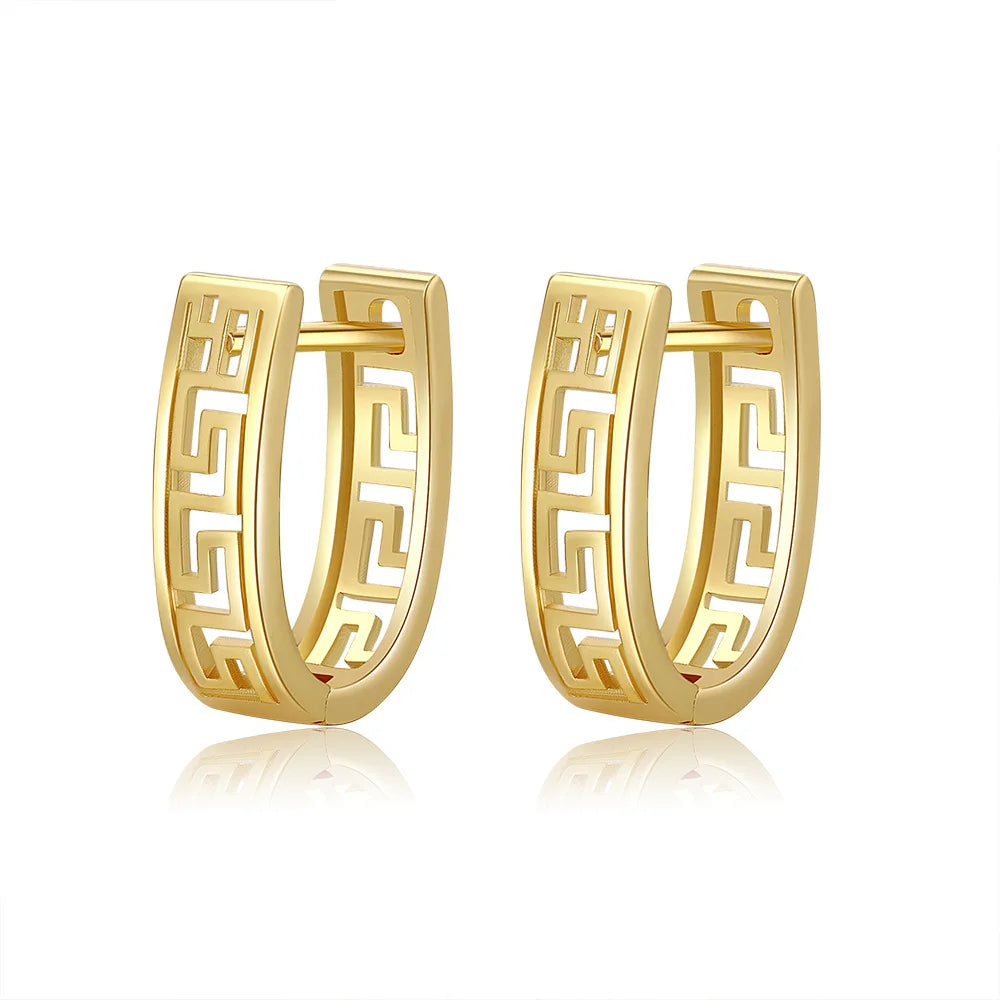 Wholesale Fashion Bulk Gold Plated Brass Copper Jewelry Women Simple Huggie Hoop U Shape Earrings