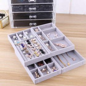 Stackable Jewelry Organizer Tray Living Room and Wardrobe Applicable Display Stand for Jewelry Trays