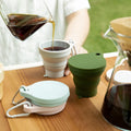 SHIMOYAMA 150ml Silicone Collapsible Travel Mug Outdoor Retractable Folding Camping Coffee Cup with Mini Lid