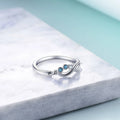 Trendy Jewelry S925 Sterling Silver Rhodium Plated 3A Cubic Zircon Infinite Ring