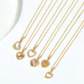 DAIHE Fashion Jewelry Zircon Heart Necklace 18k Gold Plated Stainless Steel Women's Necklace
