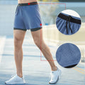 Men 2 Layers Gym Shorts with Back Pocket for Man Solid Plain 2 in 1 Quick Dry Polyester Sports Shorts Custom logo Running Shorts