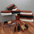 Factory Wholesale Custom Logo Mahogany Handle Wooden Horse Hair Shoe Polish Brush for Cleaning