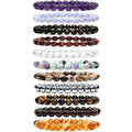 Natural Stone 8mm Handmade Beaded Bracelets Amethyst Hematite Energy Healing Yoga Bracelet for Women Men Jewelry