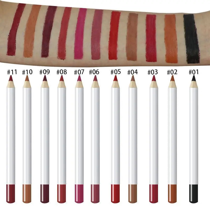 Wholesale OEM White Vegan Cosmetic Makeup Matte Lip Liner Waterproof Lip Liner Pencil Private Label Creamy Lipliner