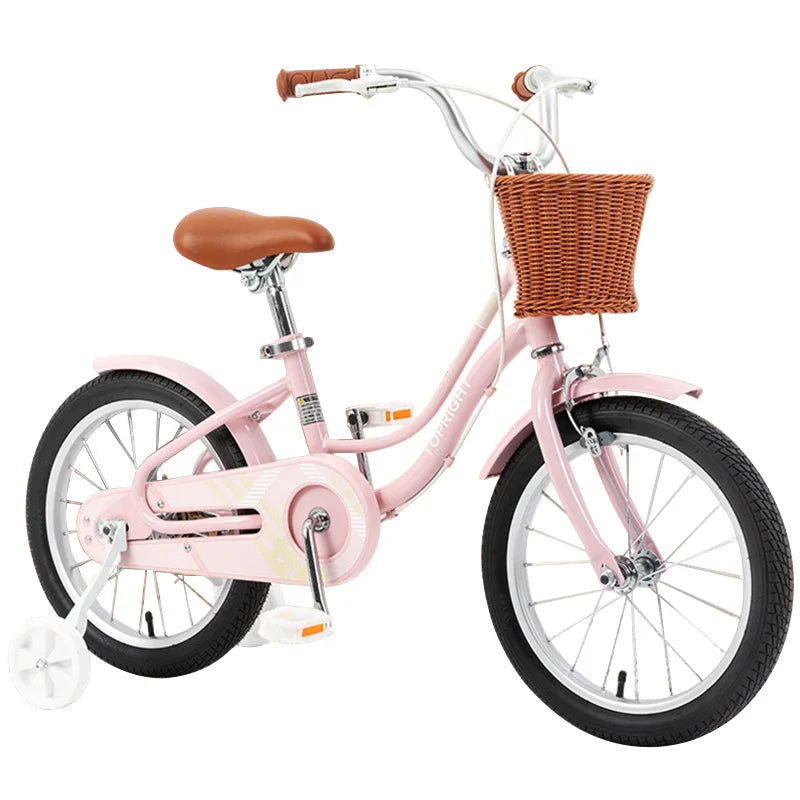14 16 18 Inch Training Wheel and Basket Included Children Bicycle Village Retro Style Girls Bicycle Kid's Bike for 3-12 Years