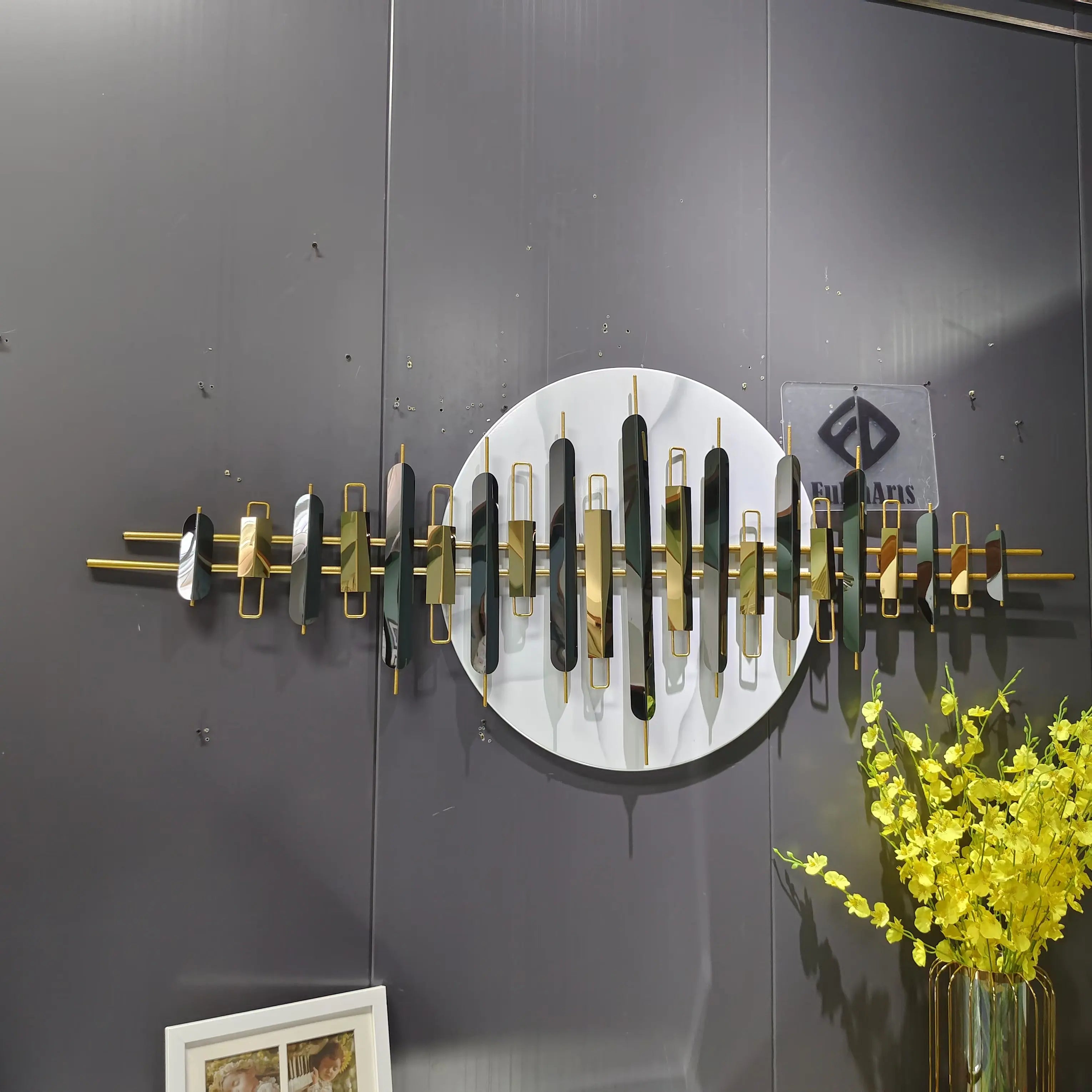 150*66cm  Iron Wall Decoration Room Decoration Modern Light Luxury Living Room Sofa Background Wall Hanging Decoration for Sale