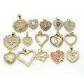 Fashion Jewelry Pendant & Charm 18K Gold Plated Zircon Heart Cross Pendant Charm Jewelry for Women
