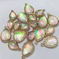 DIY Jewelry Accessories Elegant Retro Sparkling Charms Drop-shaped Artificial Opal Pendant Necklace
