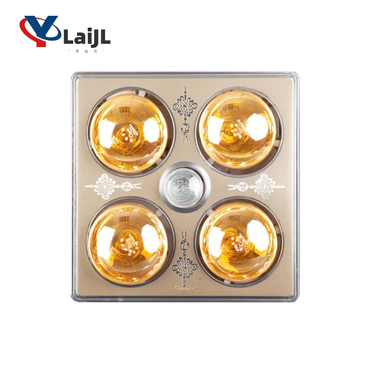 Portable Five-in-One Bathroom Heater with LED Lighting Air Heater Bath Bomb Ceiling Exhaust Fan Integrated LED Lamps