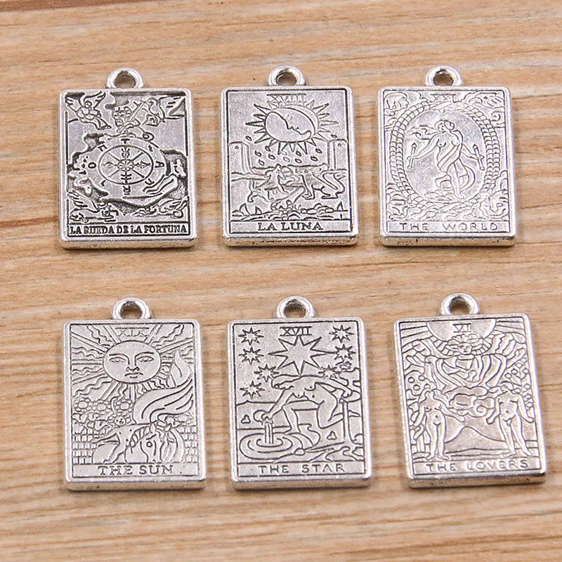 Zinc Alloy Accessories Explosive Ins Niche Tarot Pendant DIY Necklace Keychain Making