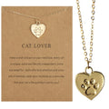 Wholesale High Quality Alloy Heart Paw Print Necklace with Card Packing