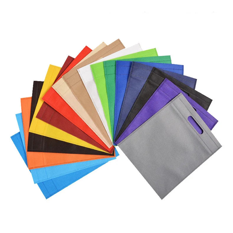 Urgent Custom Foldable Tote Bags Reusable Non-Woven Punch Logo Striped Design Online Shopping Promotion for Cheap Shopping Bags