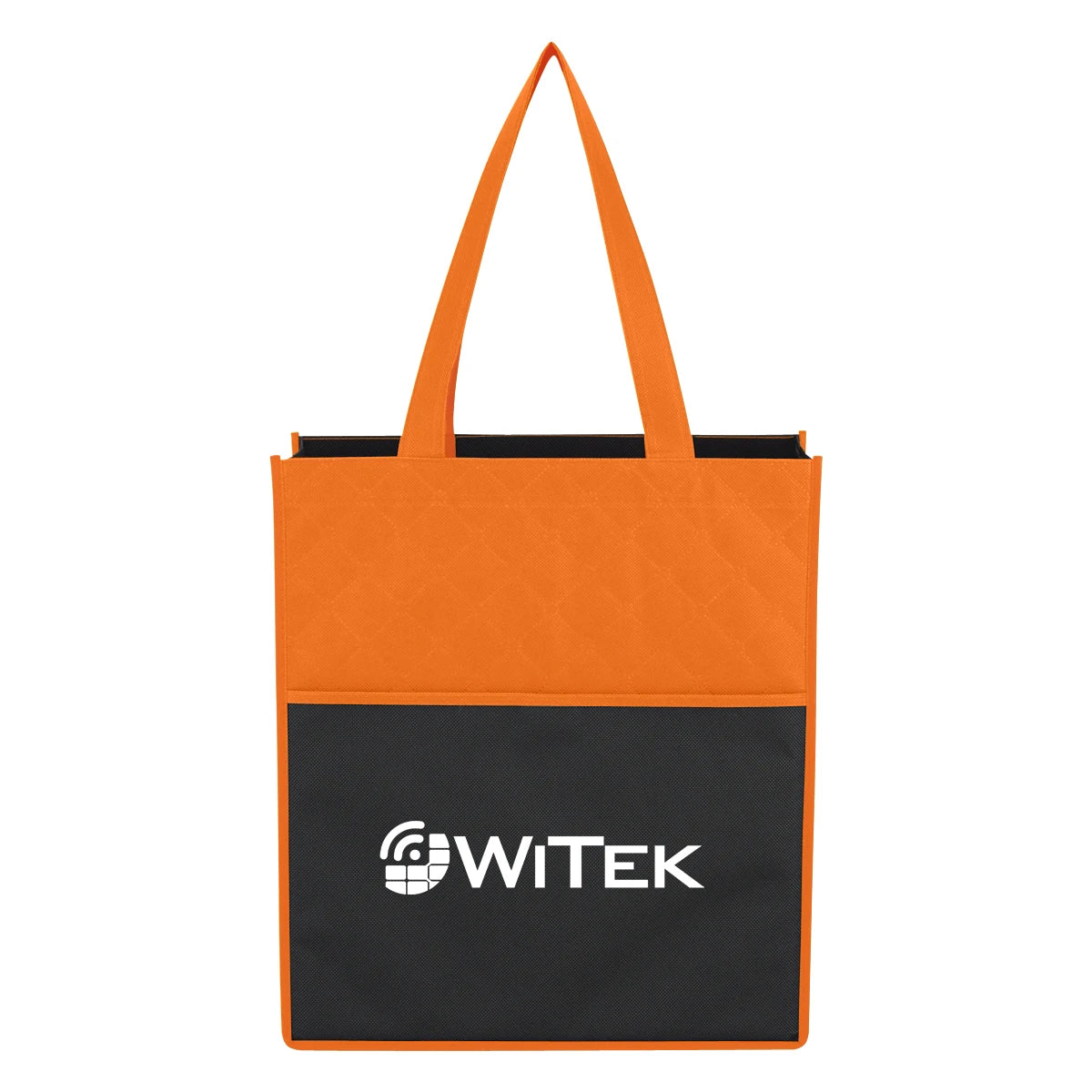 Bounty REUSABLE Non-Woven Medium Shopping Tote Bag Non-Woven Handled Shoulder Closure Front Pocket Promotional Letter Pattern