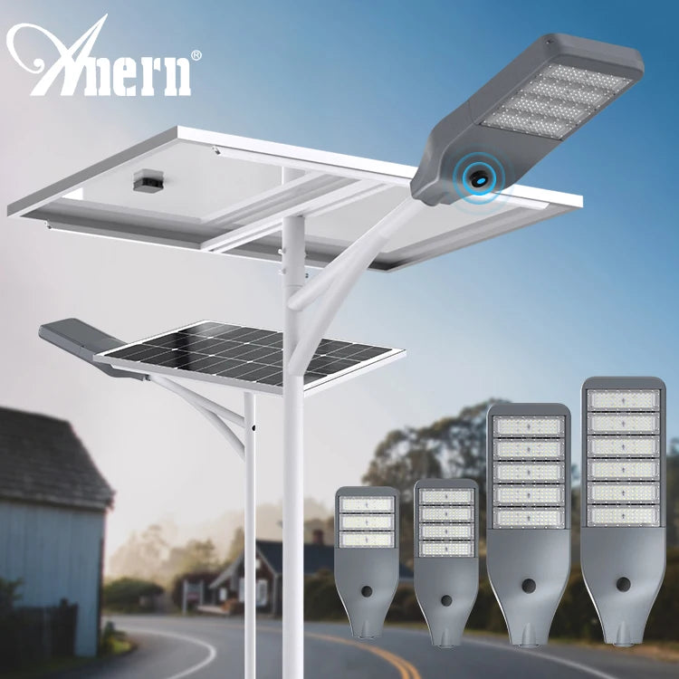 100W Outdoor Solar Street Light with CCTV Camera High Efficiency LED Lighting for Outdoor Use