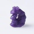 DIY New Products Cute Purple Mica Animal Carving Natural Crystal Nine Tail Fox Carving for Decoration
