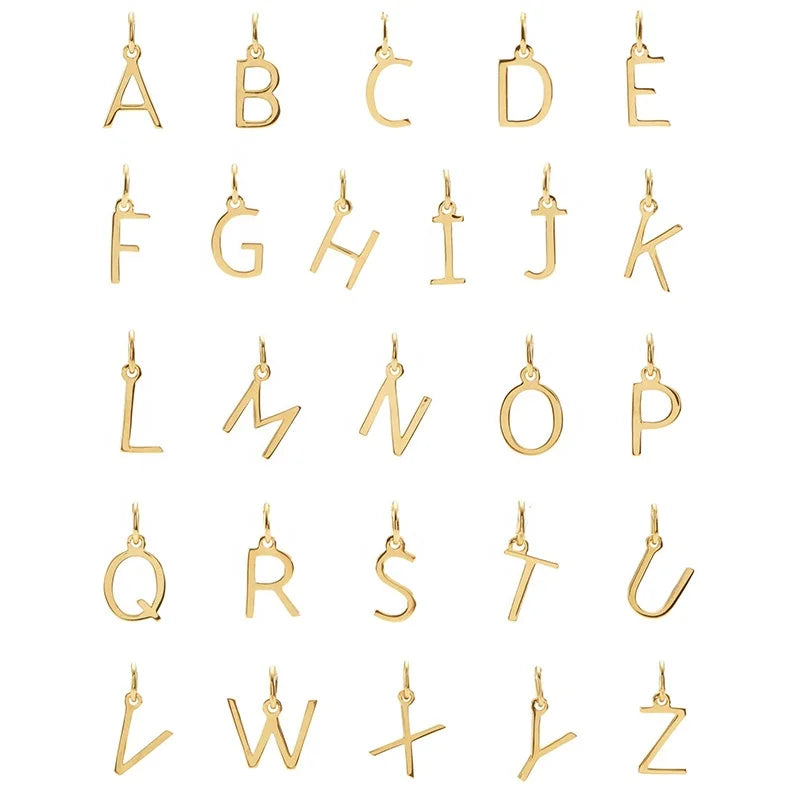 Milskye Minimalist New Style Jewelry 18k 14k Gold Plated Sterling Silver 26 Letter Pendant Necklace
