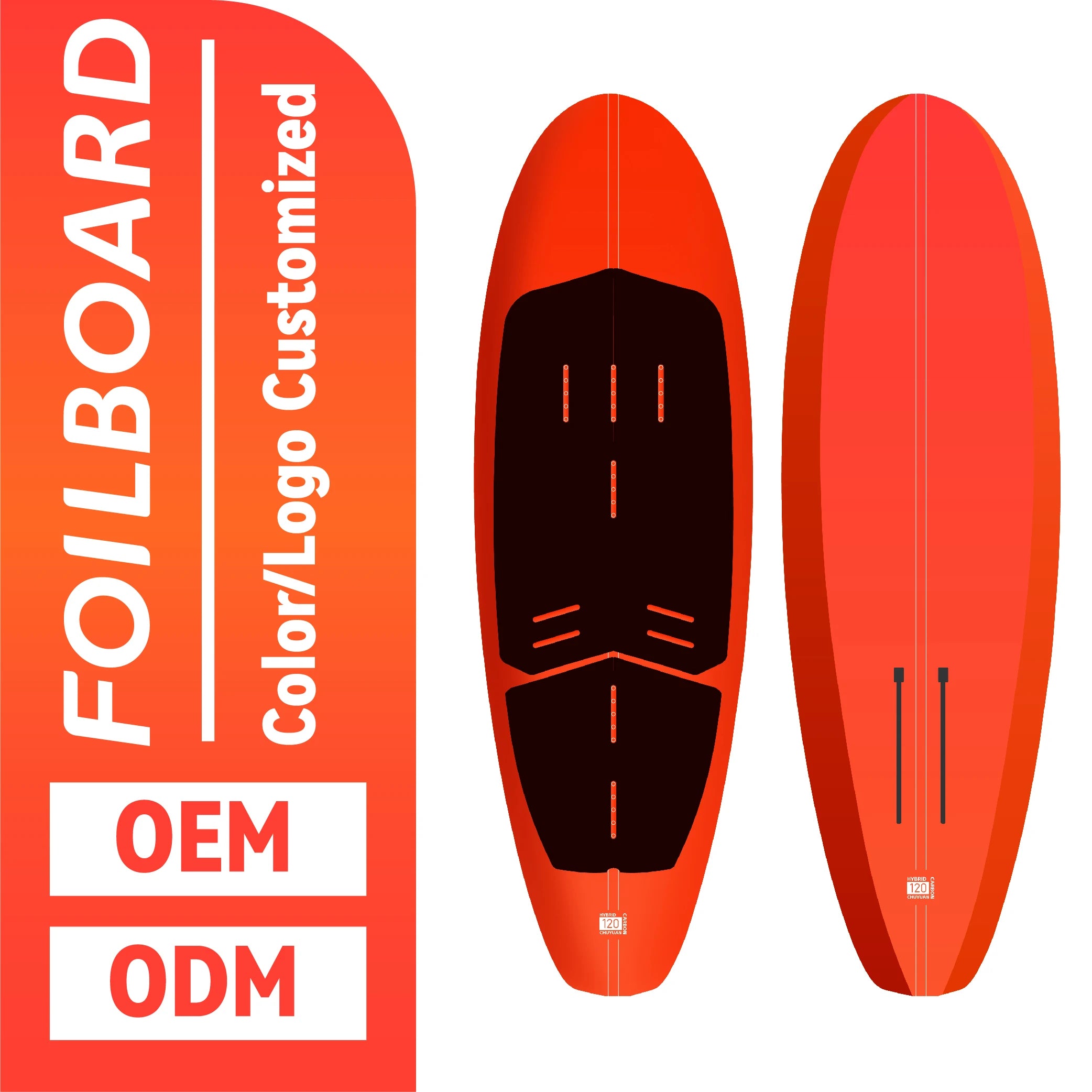 Custom Logo Forth Carbon EPS PVC 120L Epoxy Resin Unisex Surfing Foil Board for Ocean Lakes Rivers