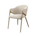 Nordic Velvet Kitchen Restaurant Furniture Teddy Dinning Room Table Chair Modern Luxury White Boucle Dining Chair With Gold Legs
