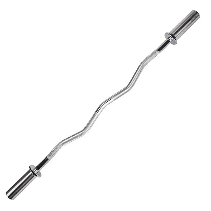 EZ Curl Barbell Bar for 2-inch Weight Plates Curling Bar for Weight Lifting Bicep Curl 2 Spring Collars Included