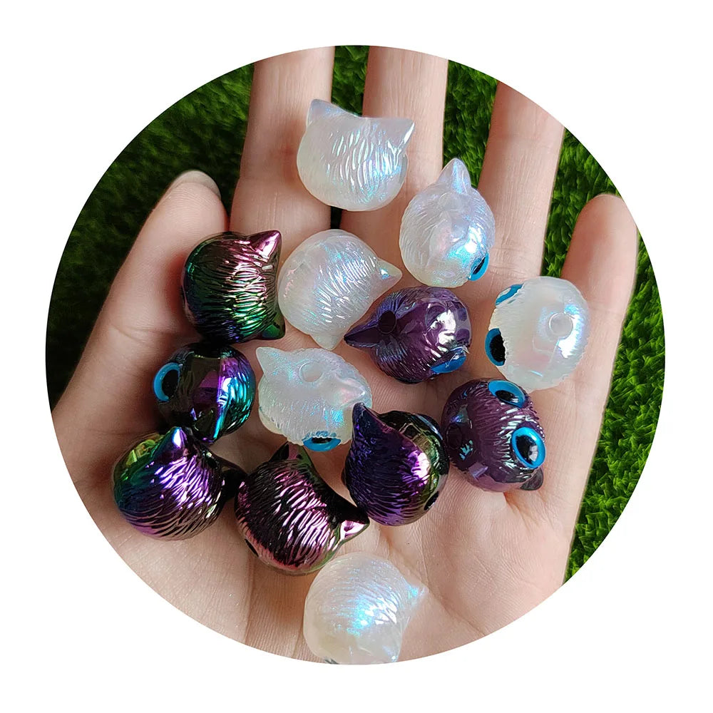 Pen Beads Series UV Animal Cat Head Pen Beads for Pens Keychains Making New Character Beads