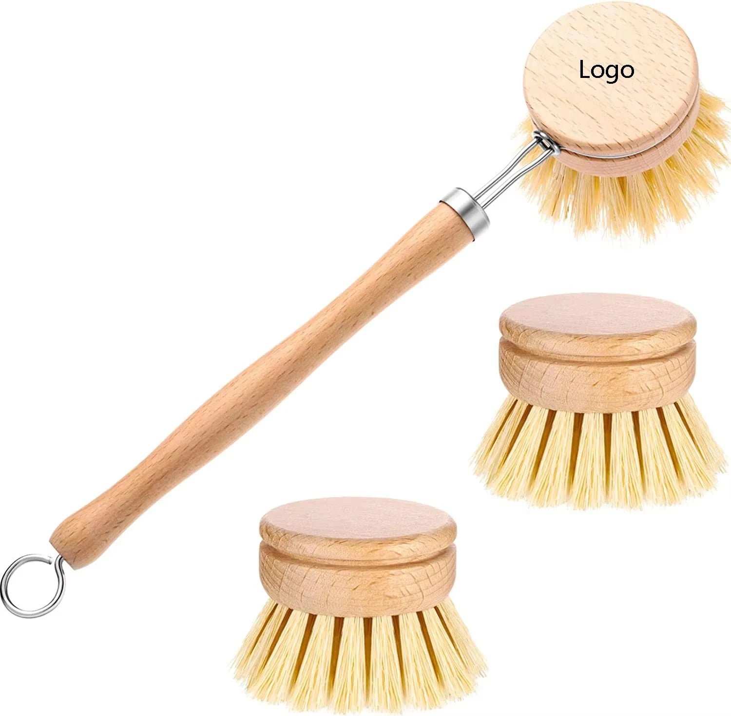 Hot Sale Wood Long Handle Fiber Kitchen Accessories Sisal Wash Brushes Eco Friendly Bamboo Dish Kitchen Cleaning Brush