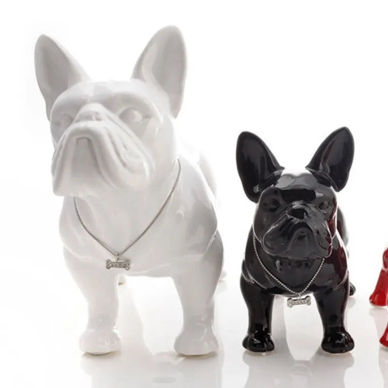 Interior Room Living Room Decorated With Bulldog Resin Sculpture